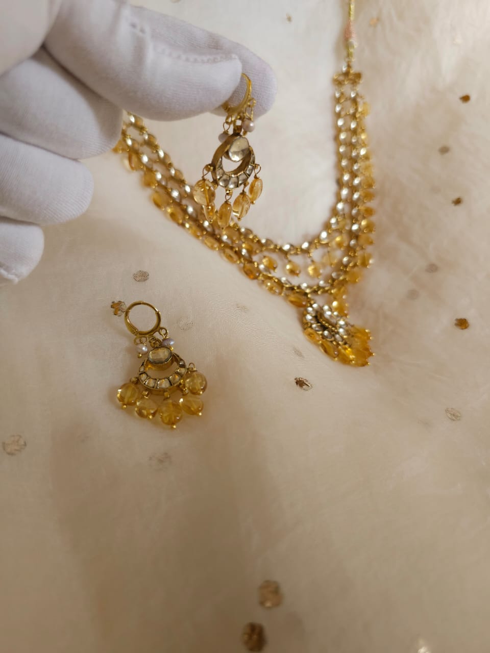 Antique citrine necklace set