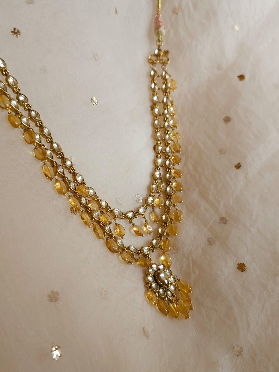 Antique citrine necklace set