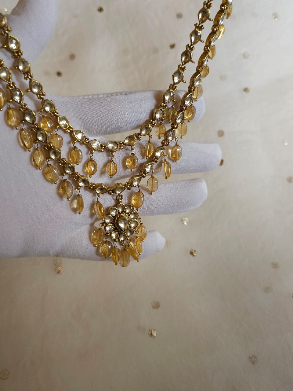 Antique citrine necklace set