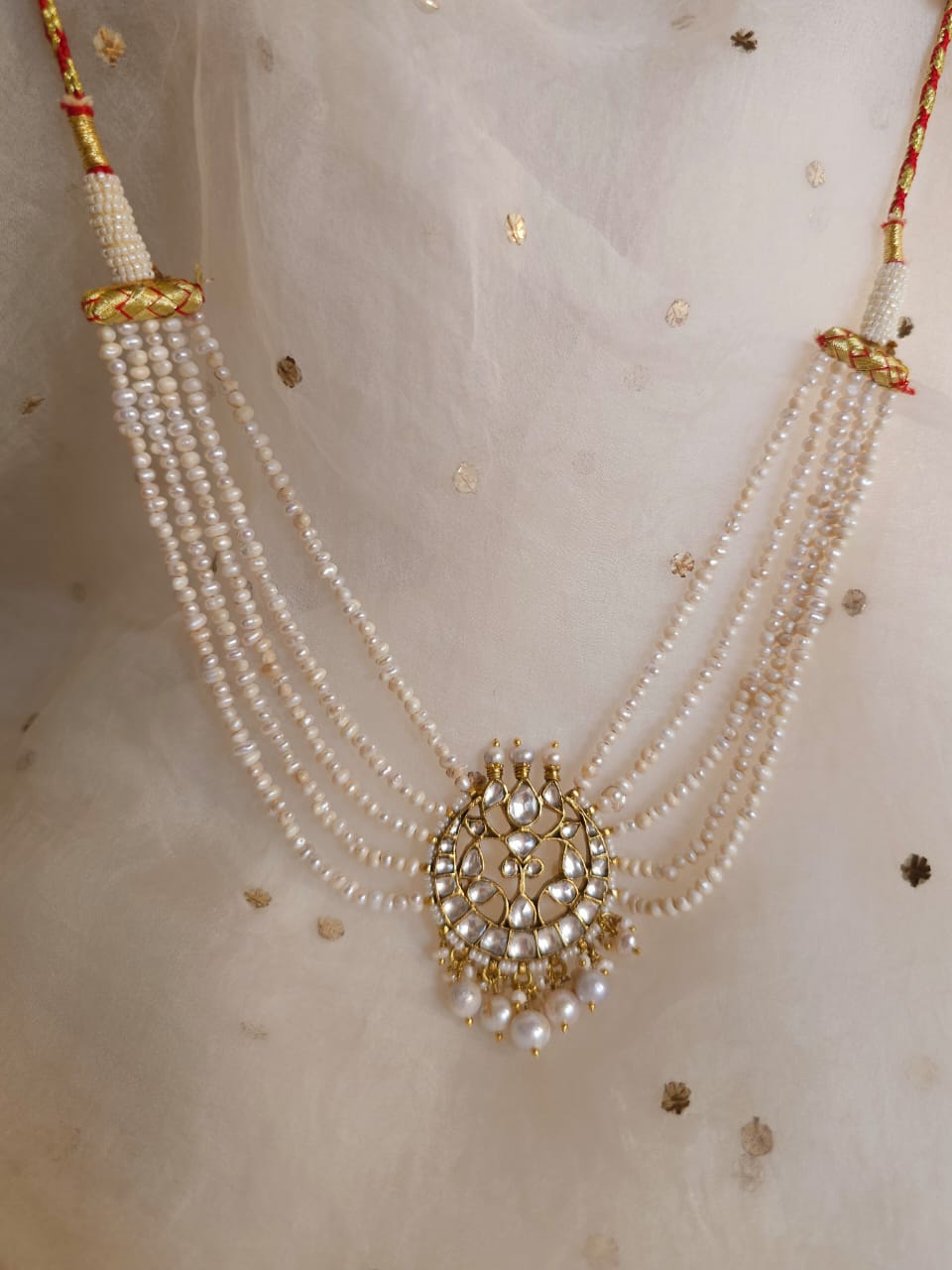 Chandra taal pearl necklace set