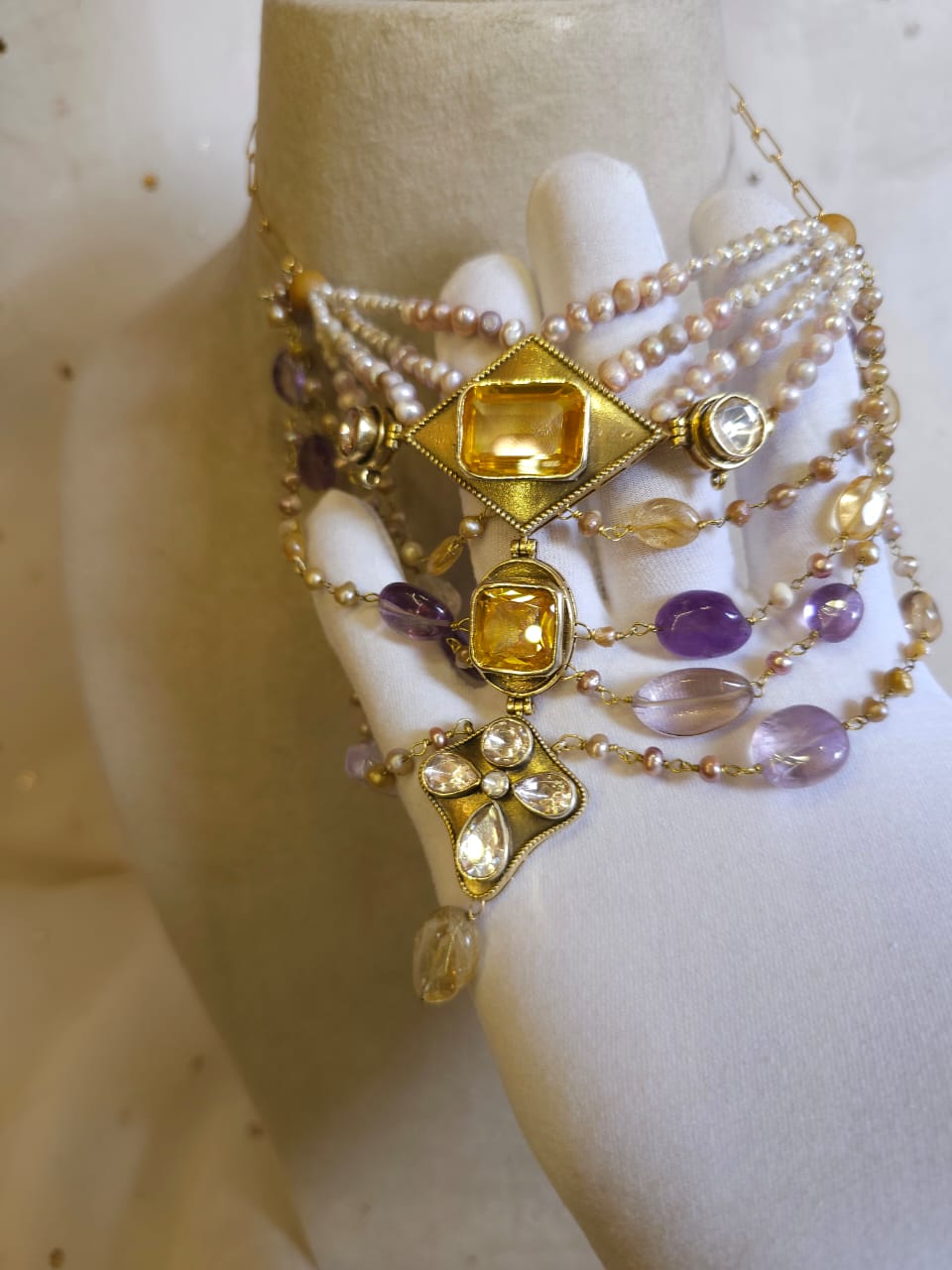 Tyrian ametrine silver necklace