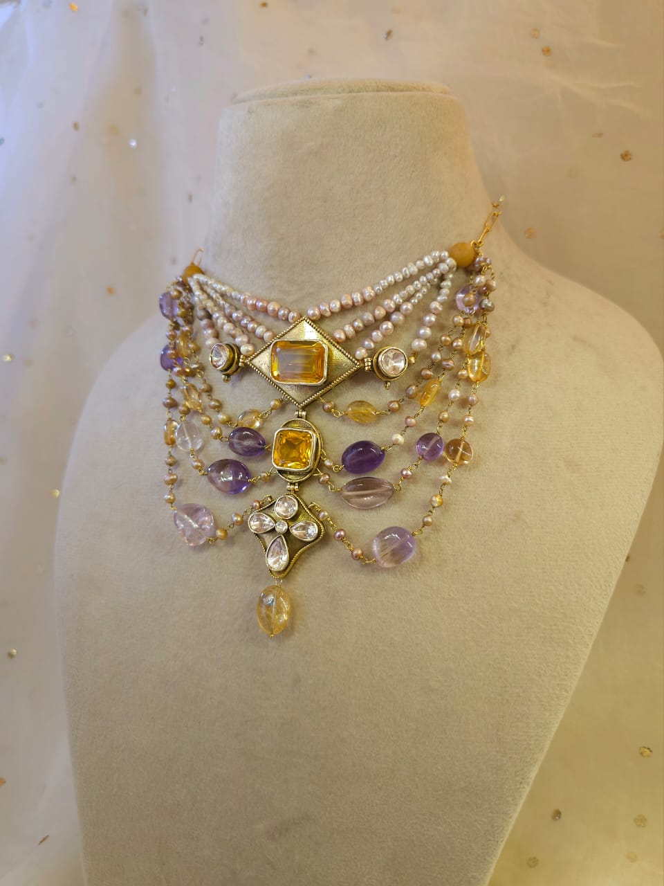 Tyrian ametrine silver necklace