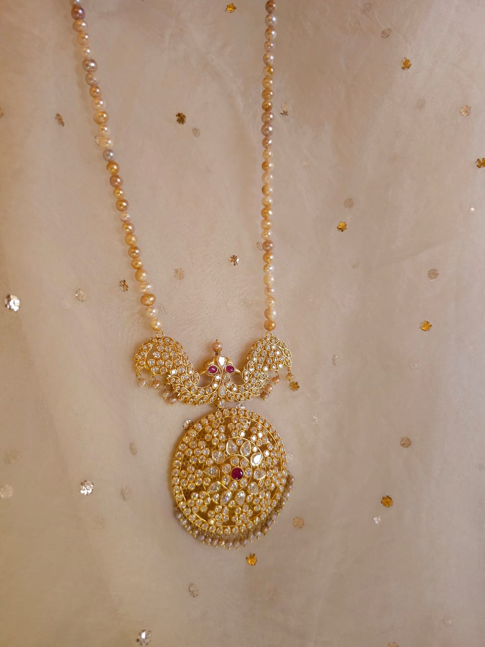 Brahmagiri silver moissanite necklace