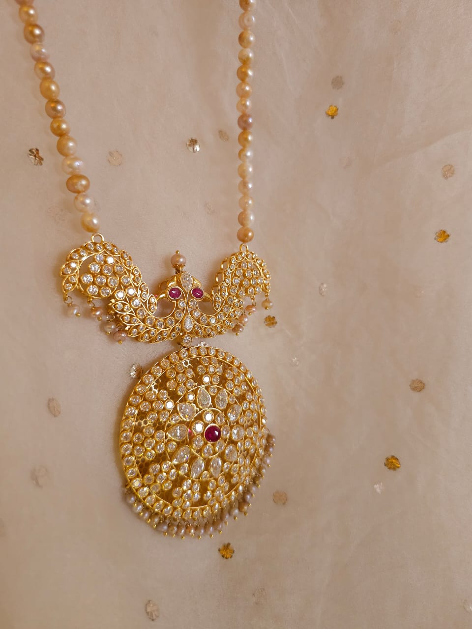 Brahmagiri silver moissanite necklace