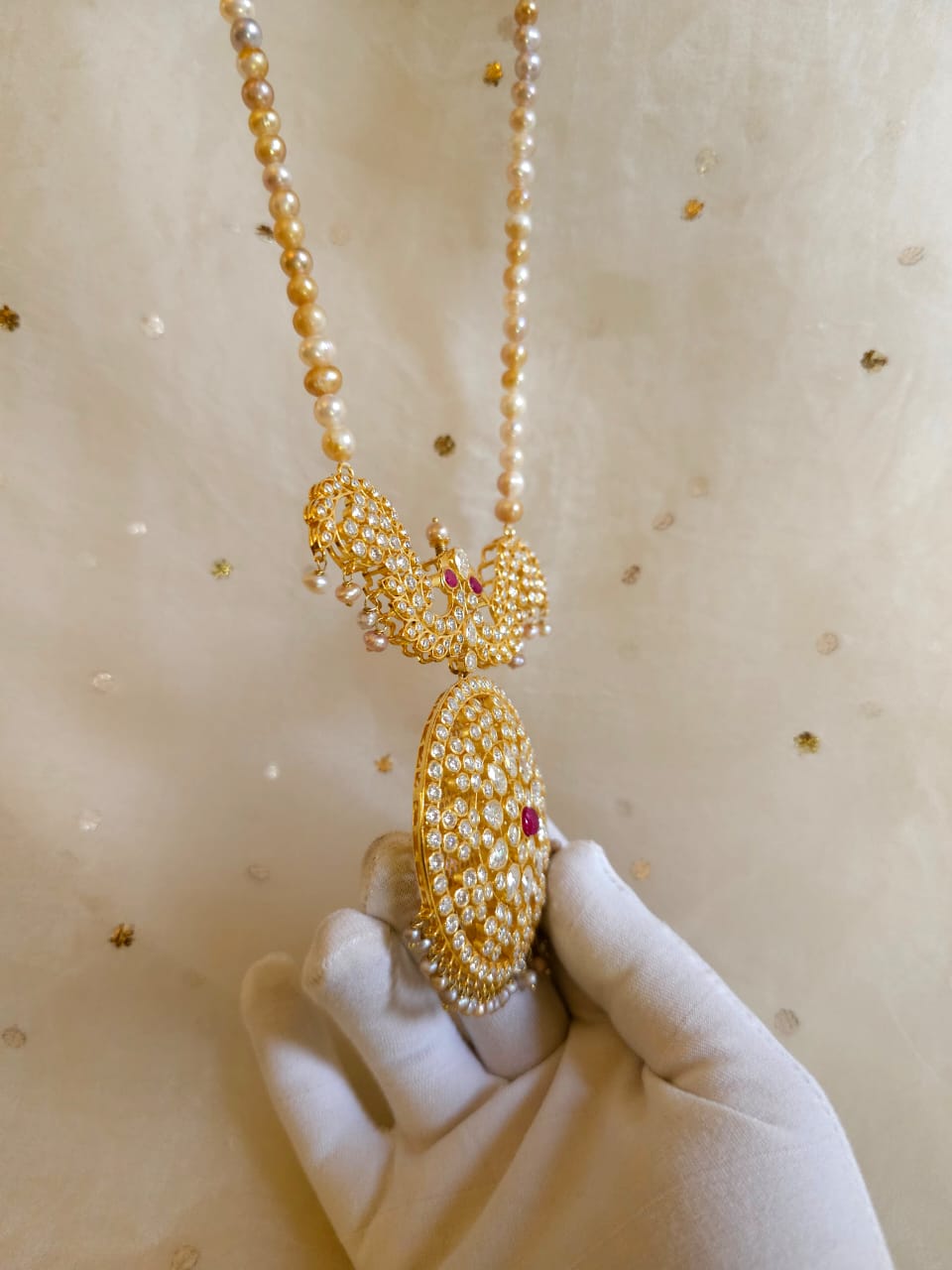 Brahmagiri silver moissanite necklace