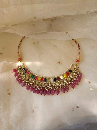 Deva-kamal navratan necklace
