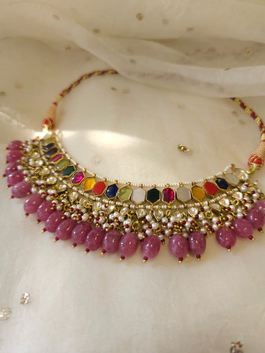 Deva-kamal navratan necklace
