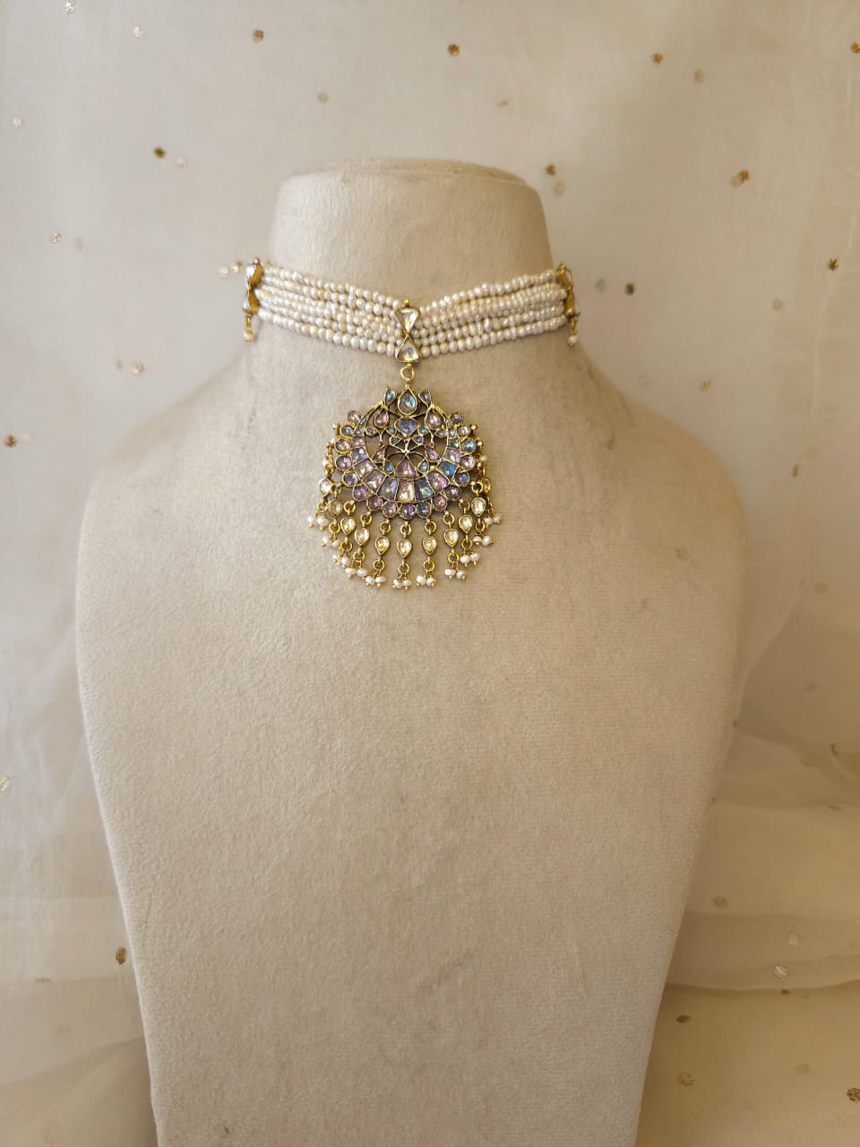 Chaitra chandra pearl necklace