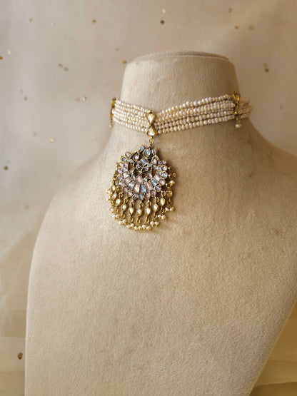 Chaitra chandra pearl necklace
