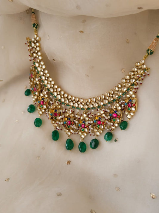 Beaver moon Navratan necklace