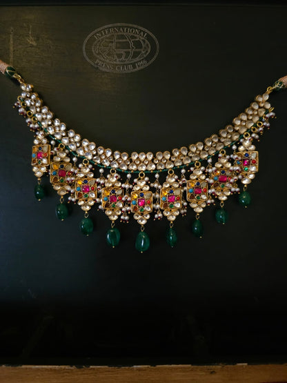 Beaver moon Navratan necklace