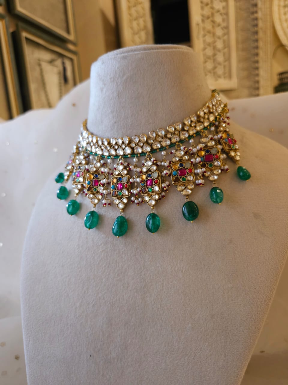 Beaver moon Navratan necklace