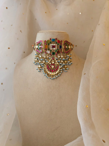 Diwali Navratan necklace
