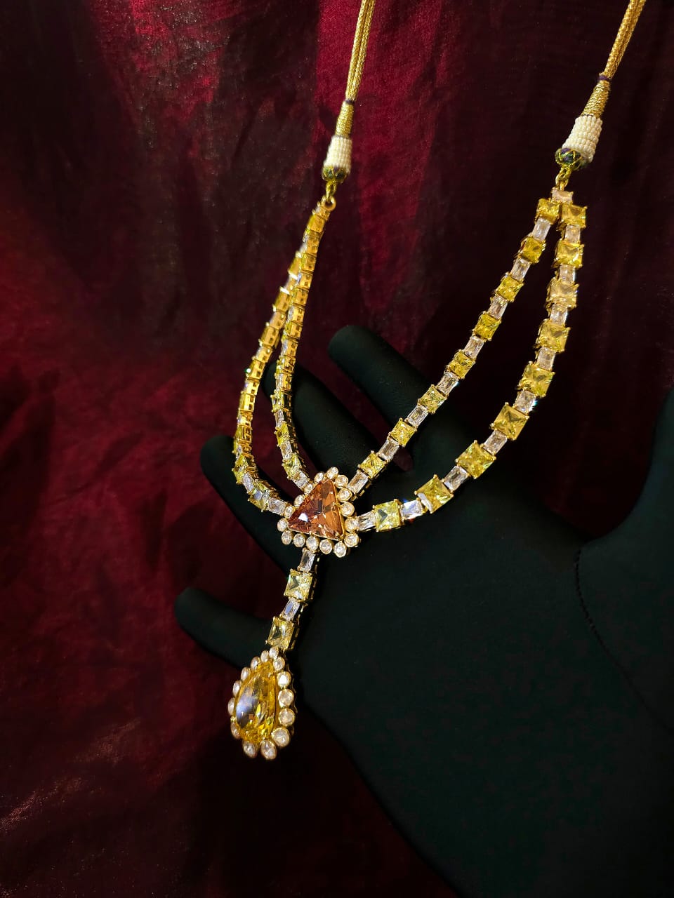 Sonja champagne silver necklace