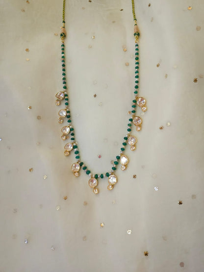 Sawai polki silver necklace