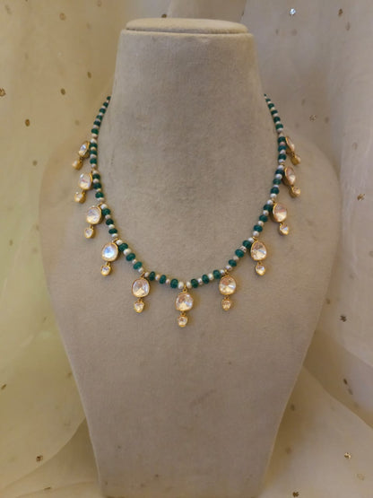 Sawai polki silver necklace