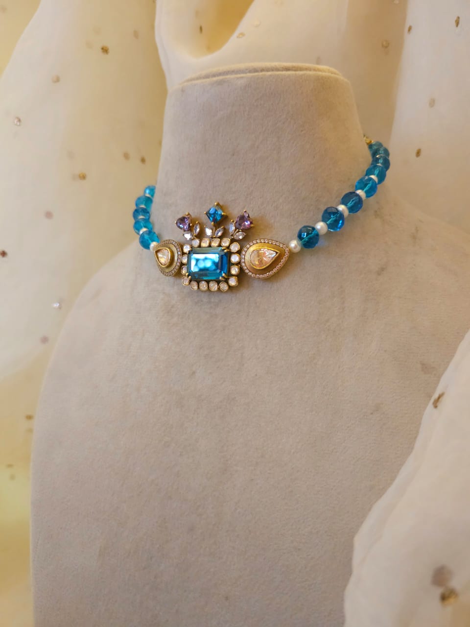 Cyan tamara silver choker
