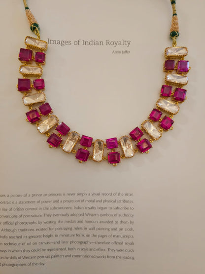 The ruby line polki necklace