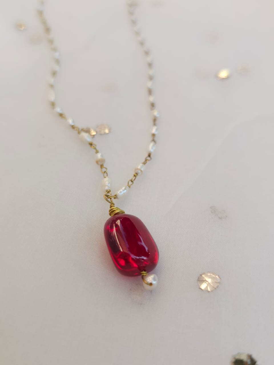 Mauryan spinel necklace
