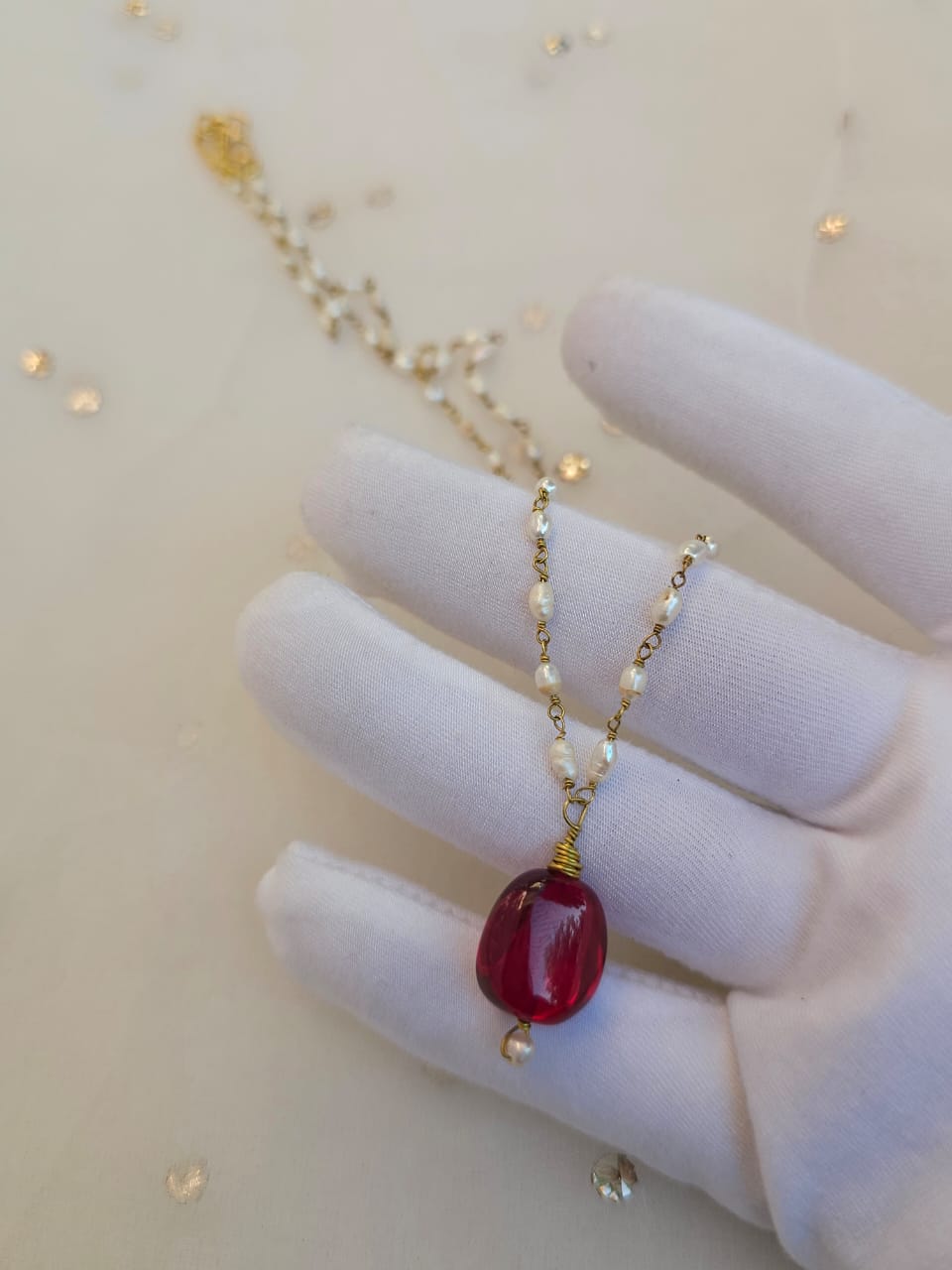 Mauryan spinel necklace