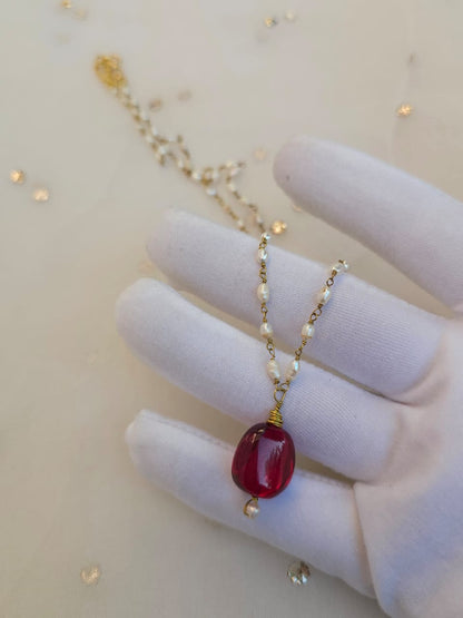 Mauryan spinel necklace