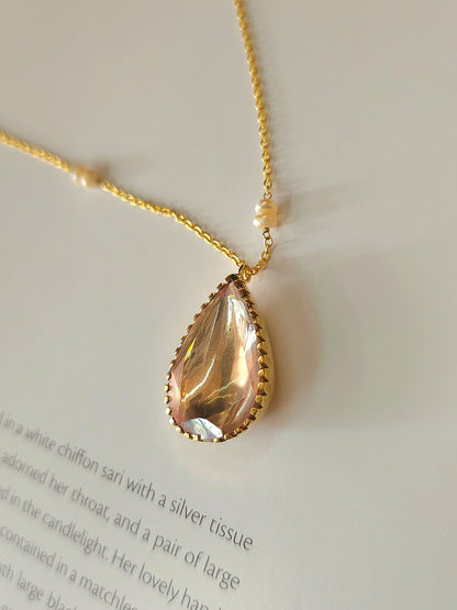 Champagne drop chain necklace