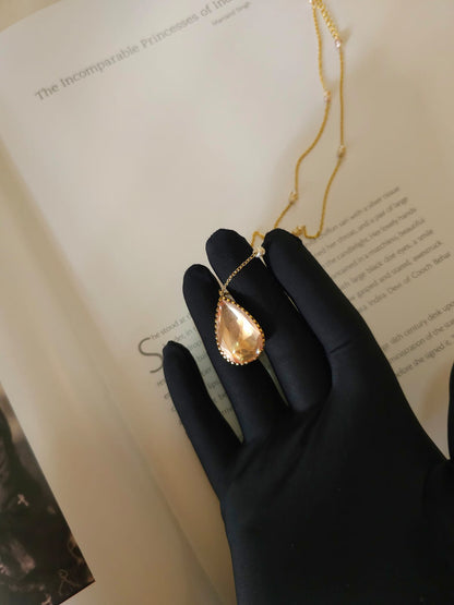 Champagne drop chain necklace