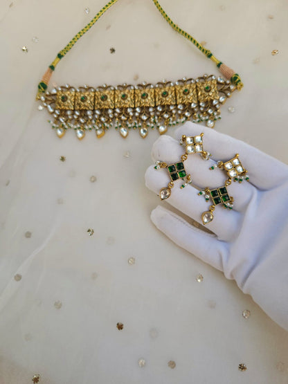 Madhuvan golden necklace set