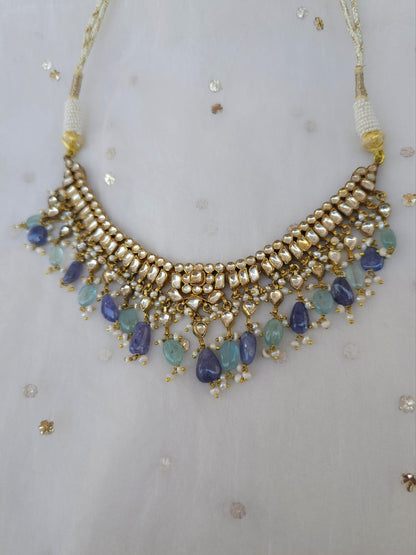 Gwal jhanki tanzanite necklace set