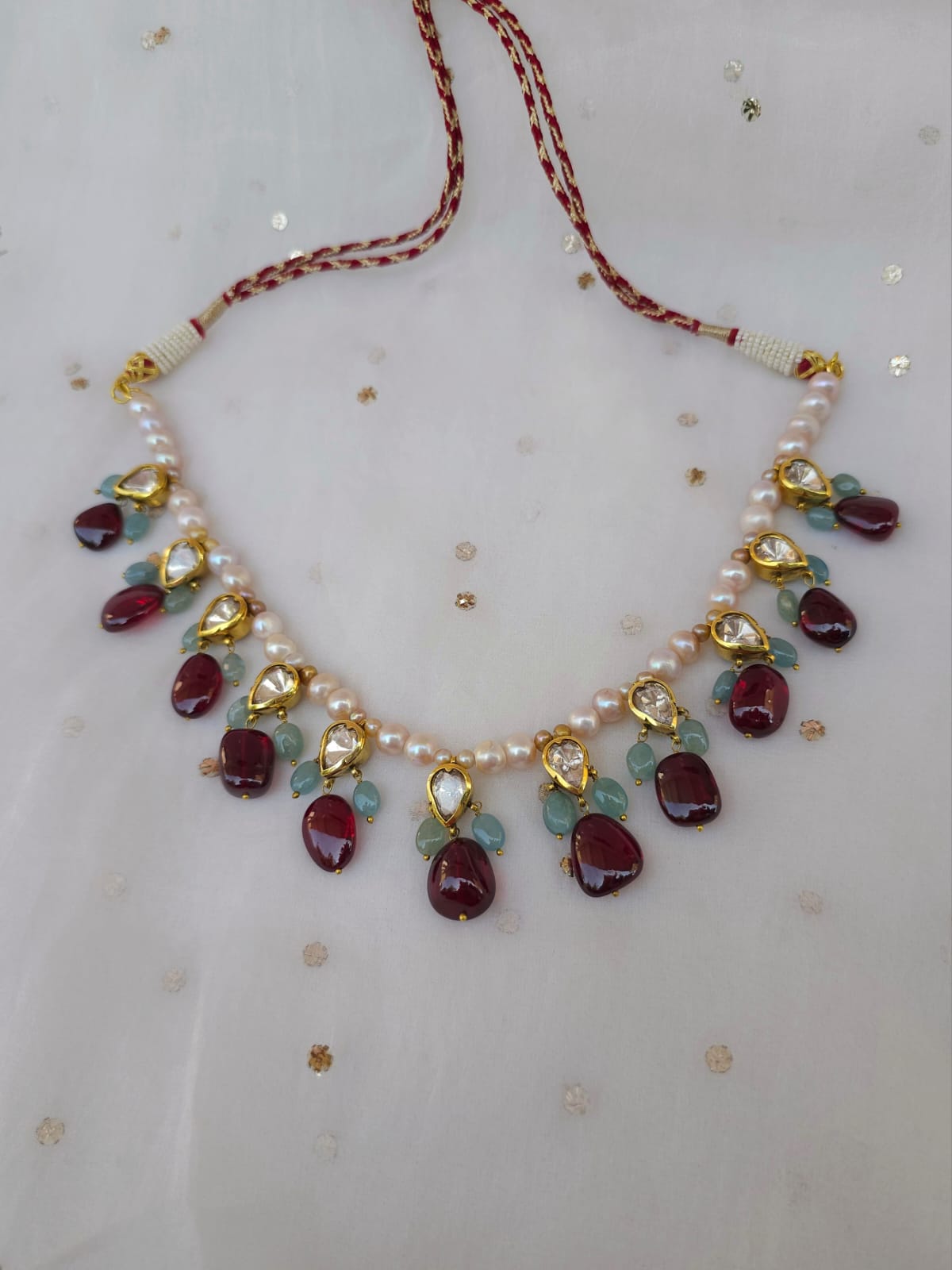 Nathdwara spinel aquamarine necklace