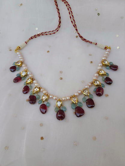 Nathdwara spinel aquamarine necklace