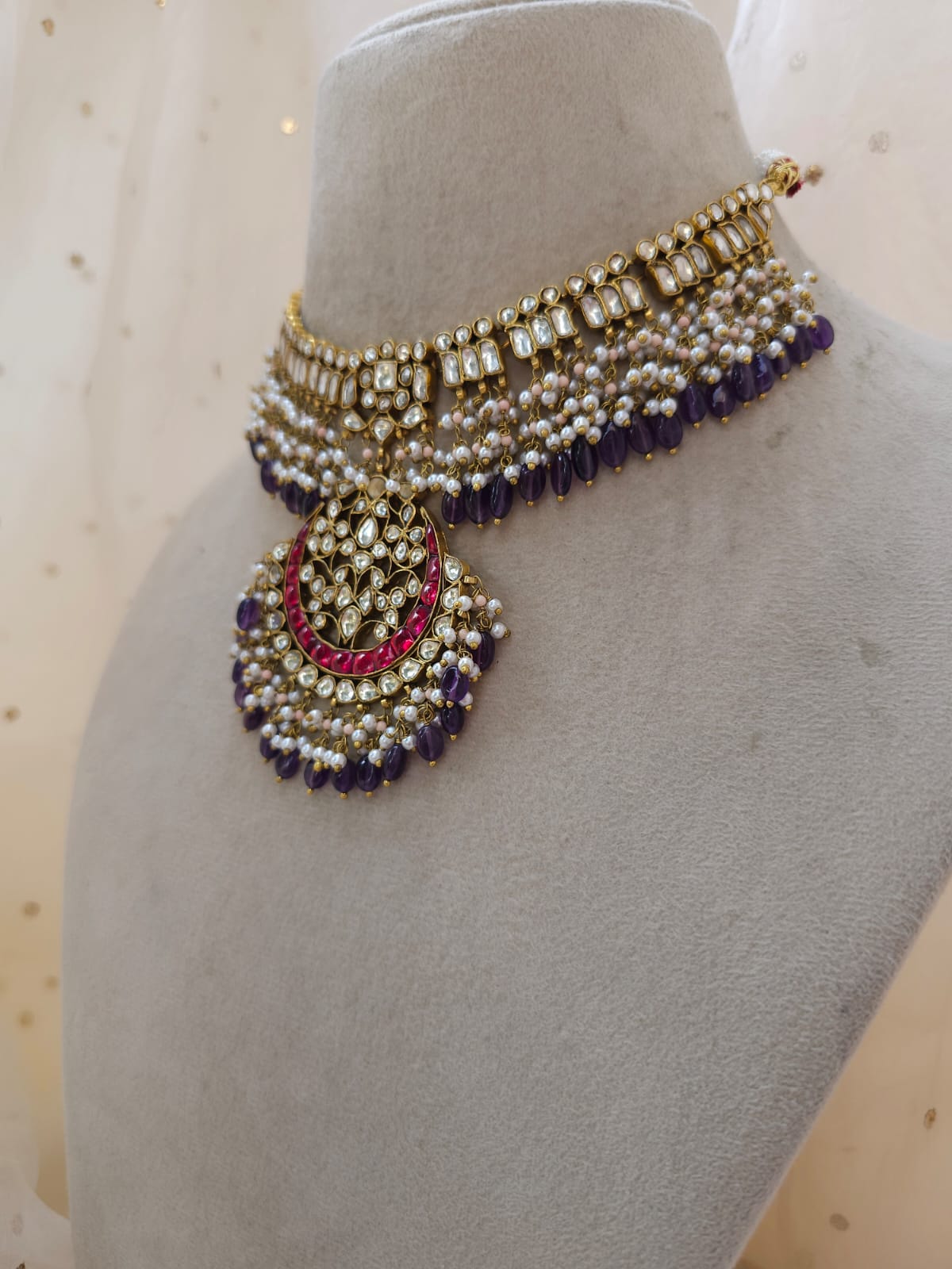 Shrinath ji amethyst necklace