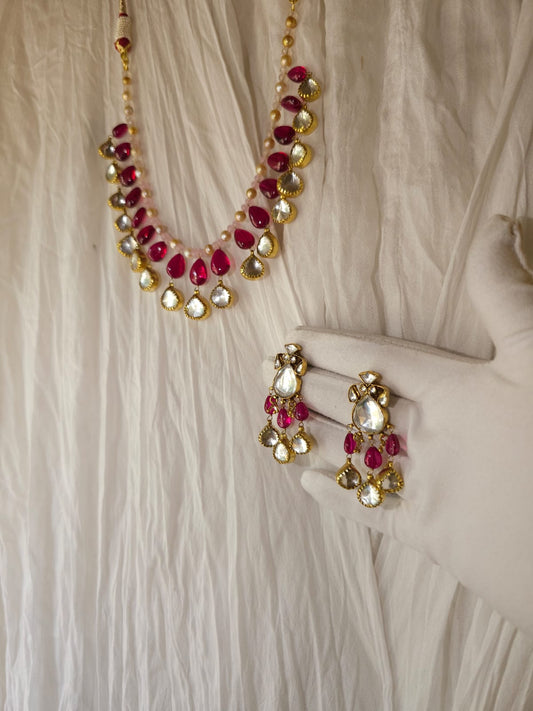 Ruh-kashmir blush necklace set