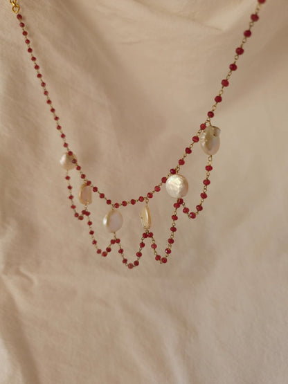 Coin pearl blush necklace
