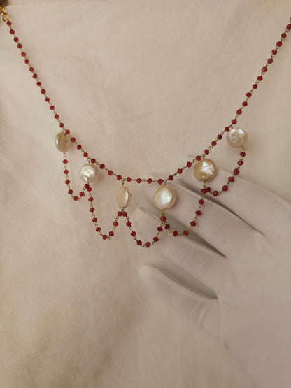 Coin pearl blush necklace
