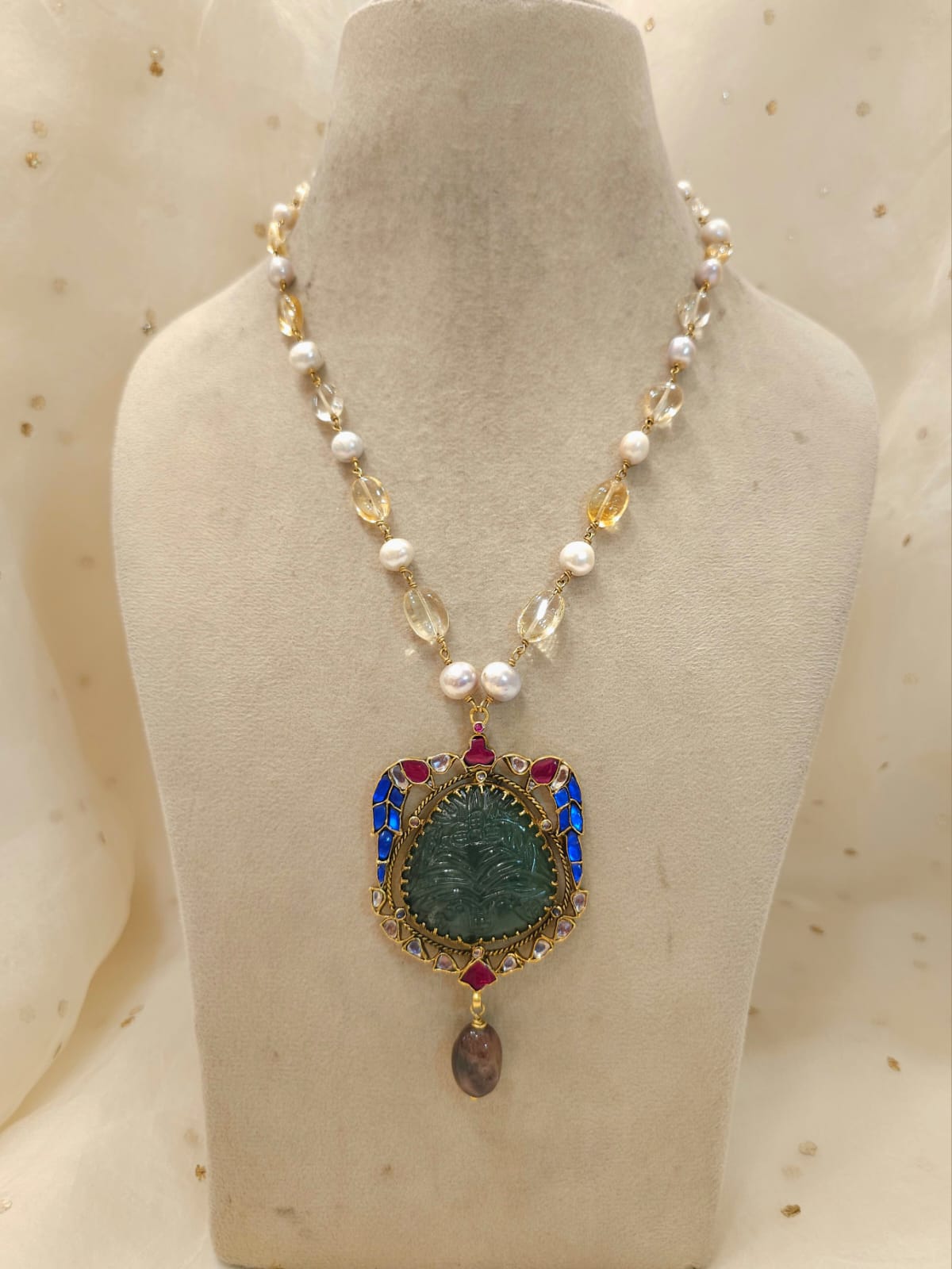 The sacred blue peacock tourmaline necklace
