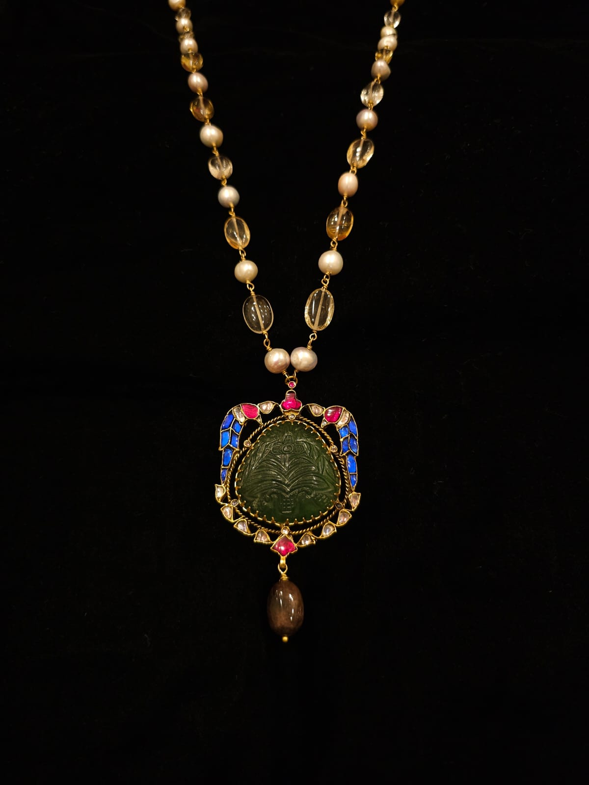 The sacred blue peacock tourmaline necklace