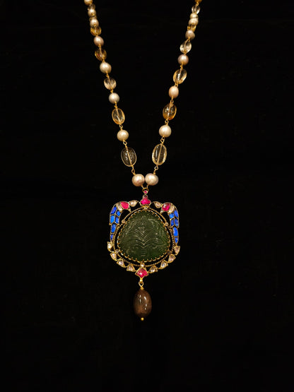 The sacred blue peacock tourmaline necklace