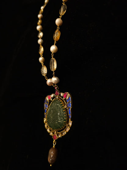 The sacred blue peacock tourmaline necklace