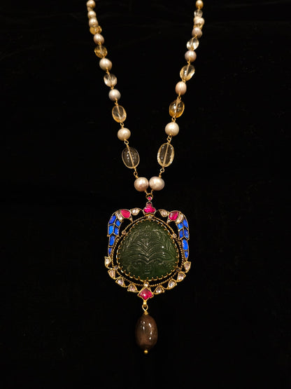 The sacred blue peacock tourmaline necklace