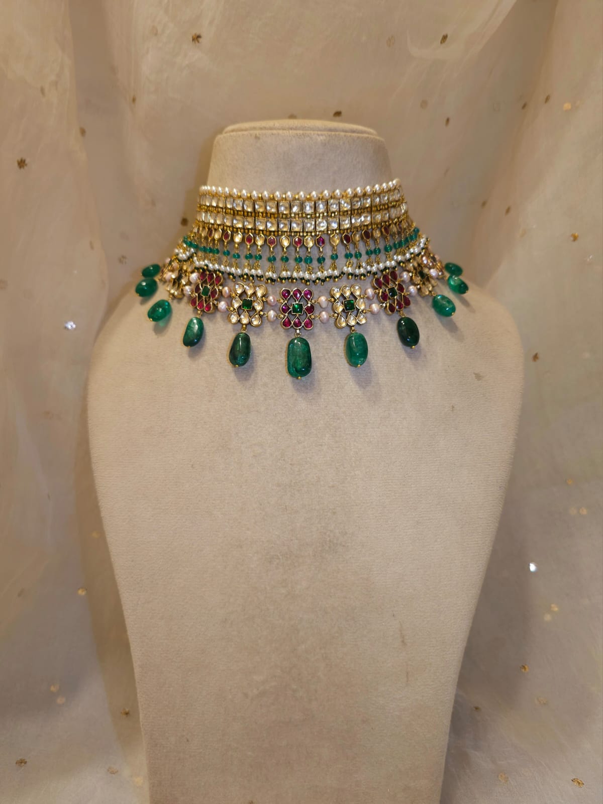 Amber rhodolite queen necklace