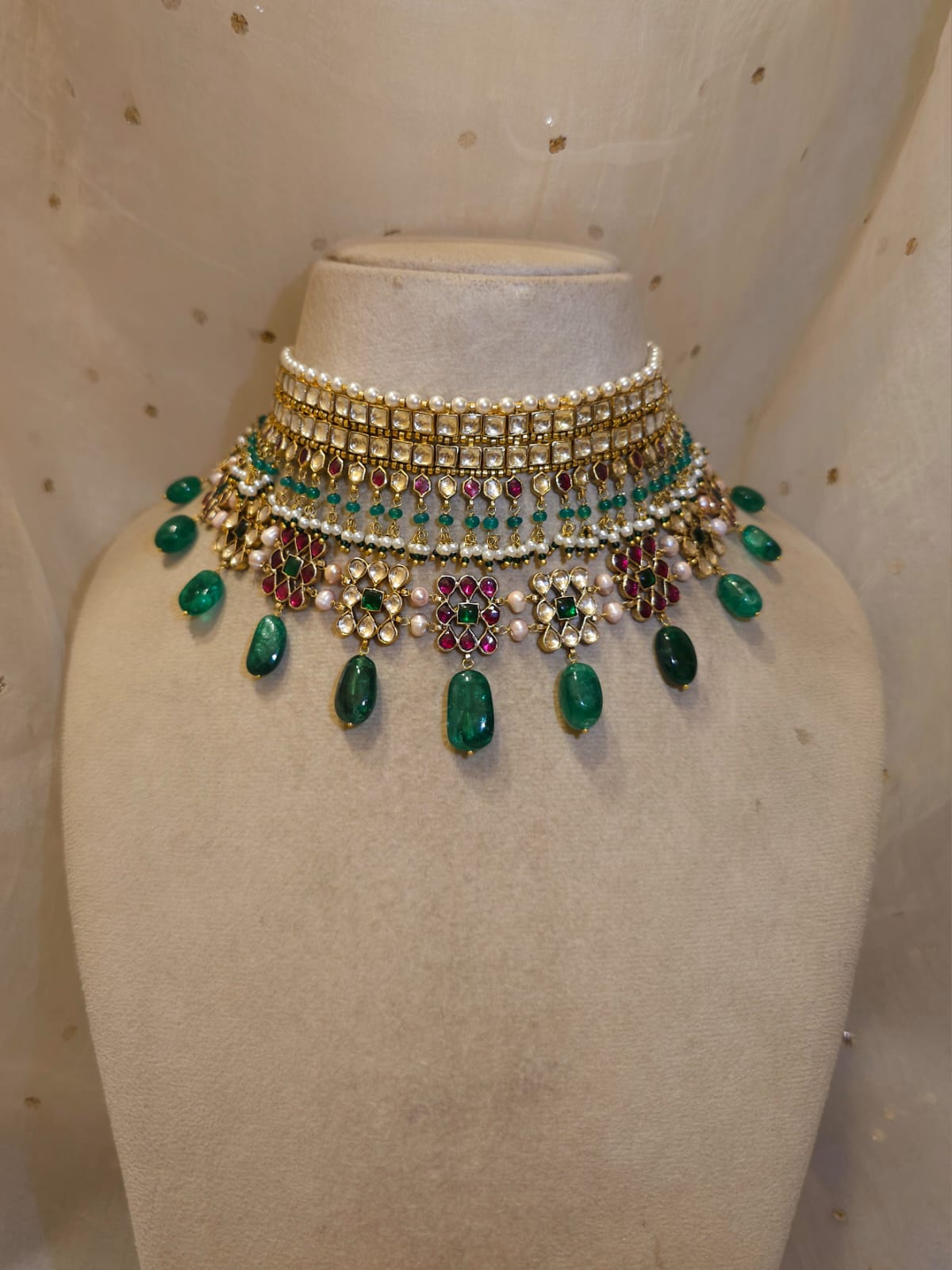 Amber rhodolite queen necklace