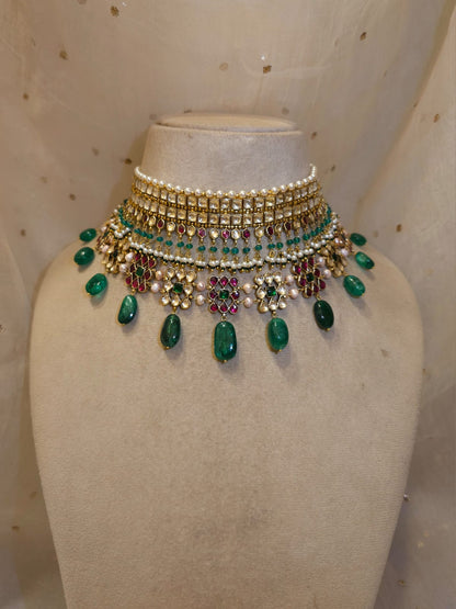 Amber rhodolite queen necklace