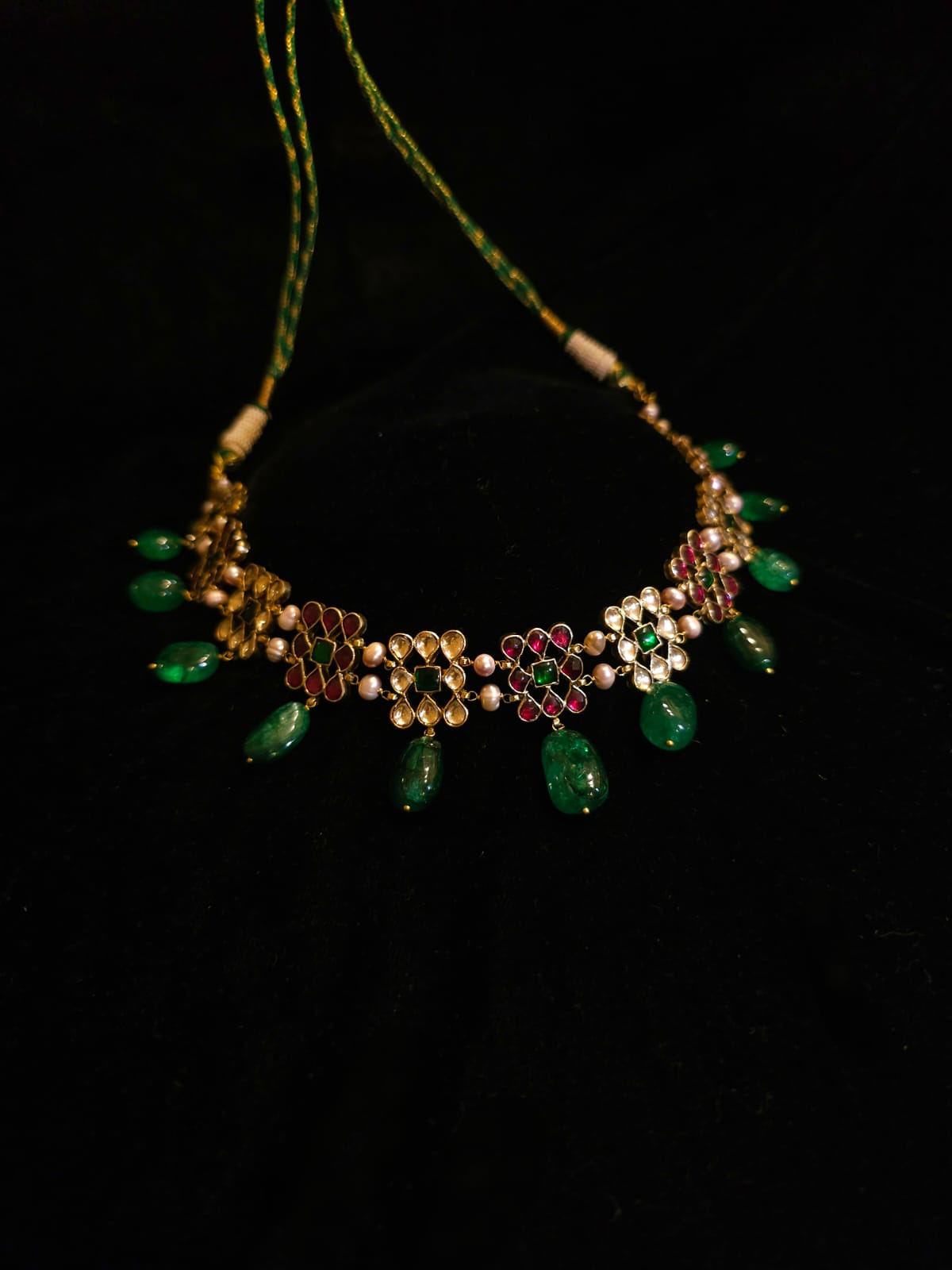 Amber rhodolite queen necklace