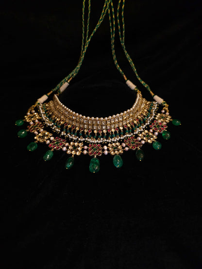 Amber rhodolite queen necklace