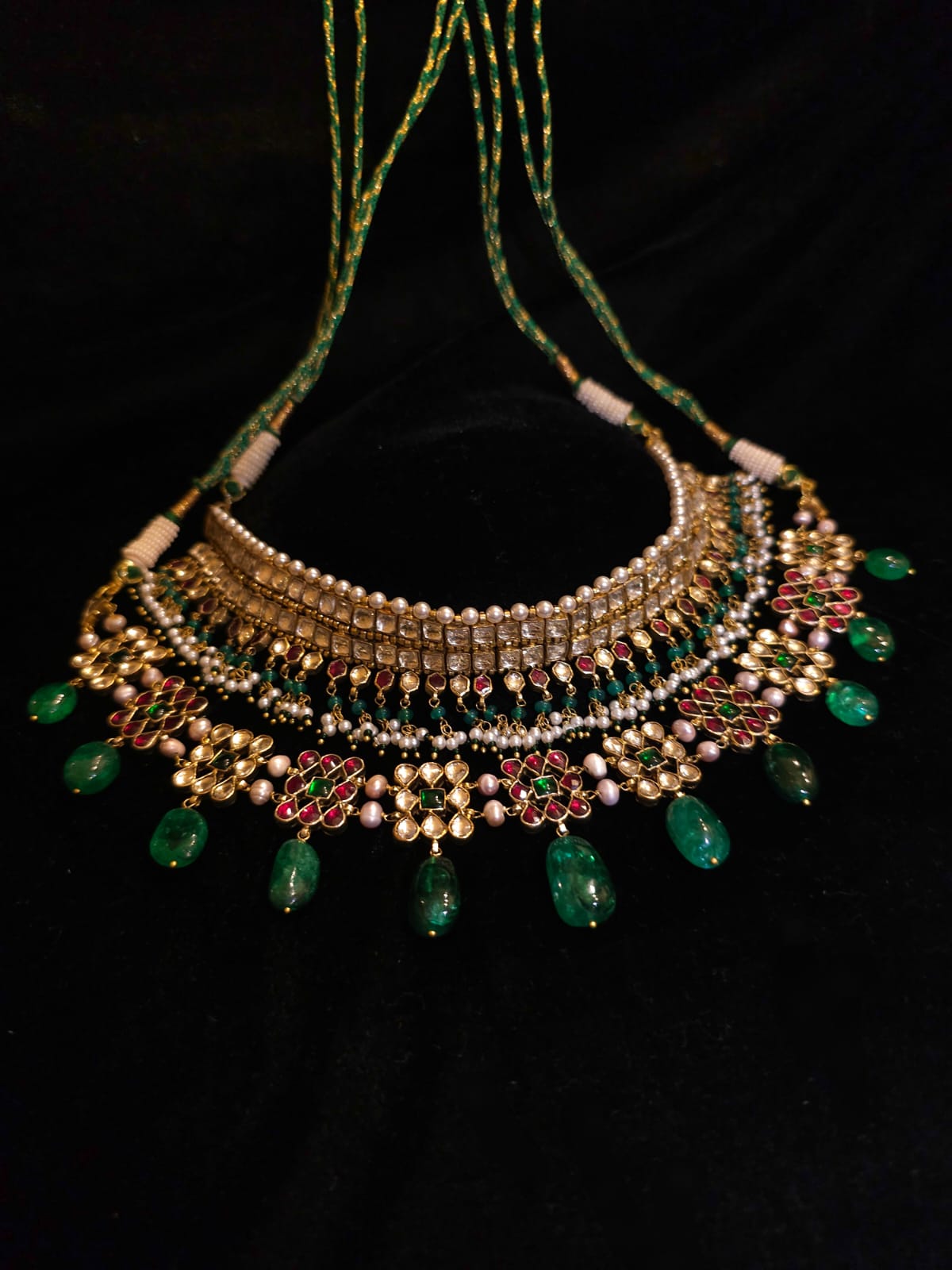 Amber rhodolite queen necklace