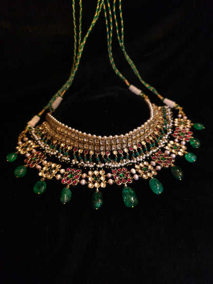 Amber rhodolite queen necklace