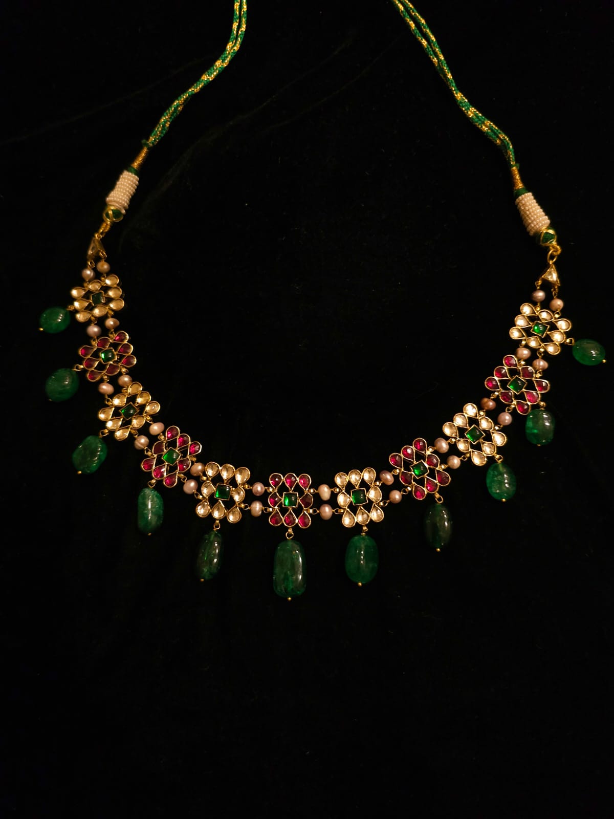 Amber rhodolite queen necklace