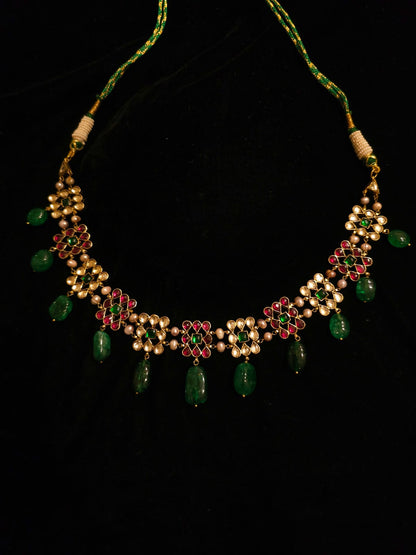 Amber rhodolite queen necklace