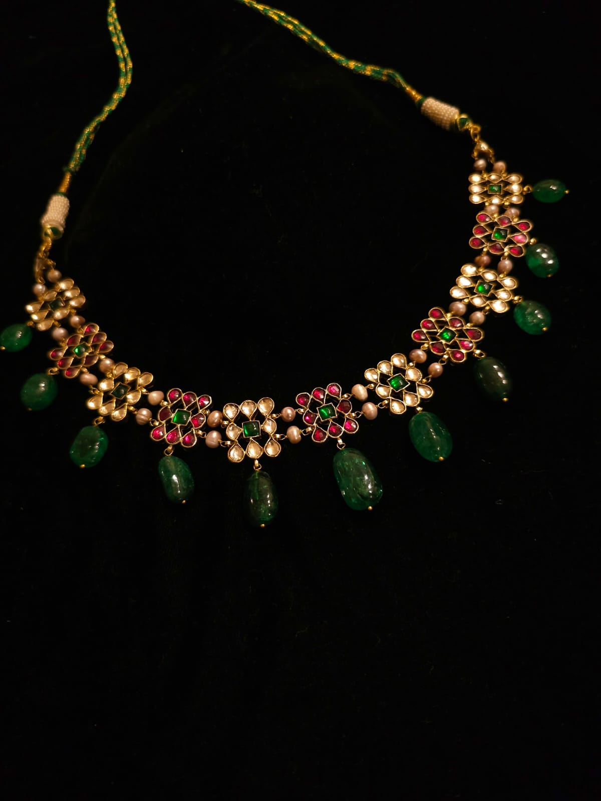 Amber rhodolite queen necklace